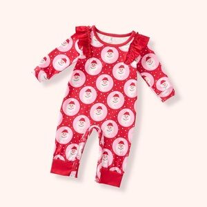 NWT Pete+Lucy Romper Jolly St Nick Print